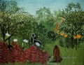 tropical forest with apes and snake 1910 Henri Rousseau Post Impressionism Naive Primitivism